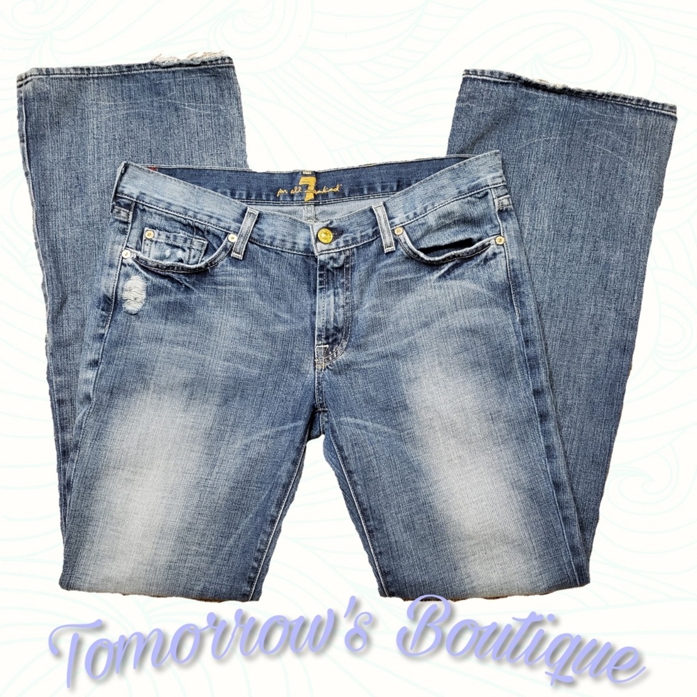7 for all Mankind Distressed flair jeans